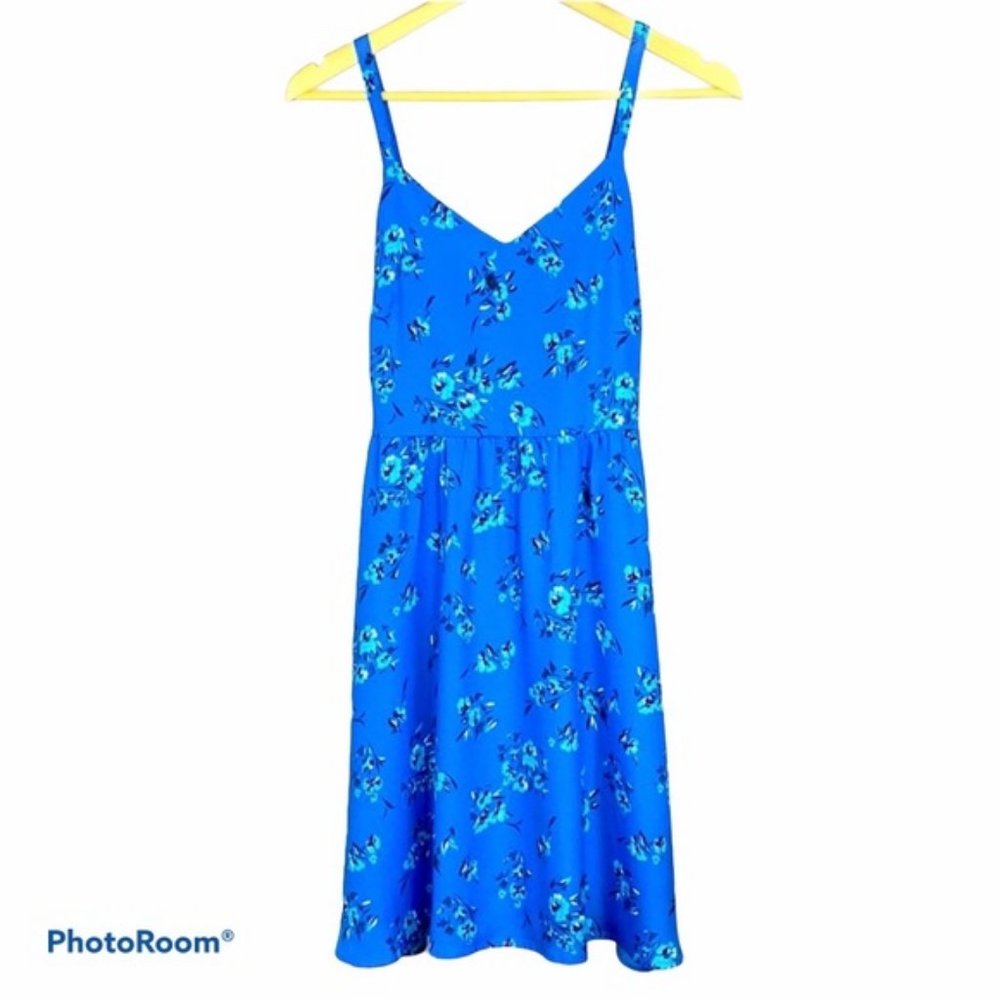 Ann Taylor Loft Blue Tank Floral Dress
